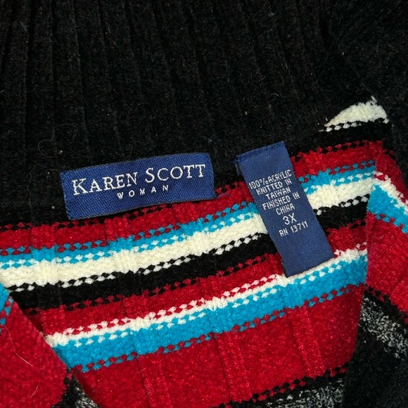 Karen Scott stripped quarter zip sweater - Picture 7 of 10